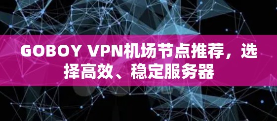 GOBOY VPN机场节点推荐,选择高效、稳定服务器